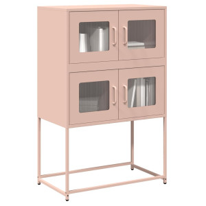 vidaXL Hoge kast 68x39x107 cm staal roze