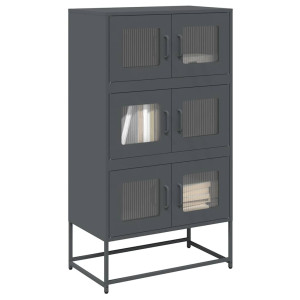 vidaXL Hoge kast 68x39x123 cm staal antracietkleurig