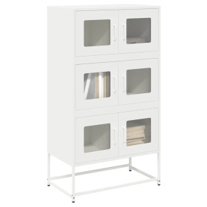 vidaXL Hoge kast 68x39x123 cm staal wit