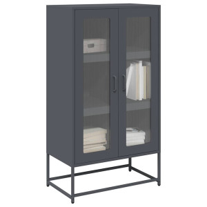 vidaXL Hoge kast 68x39x123 cm staal antracietkleurig