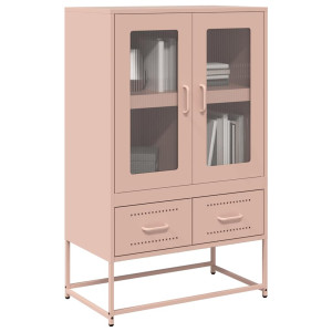 vidaXL Hoge kast 68x39x111,5 cm staal roze