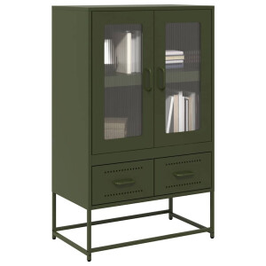 vidaXL Hoge kast 68x39x111,5 cm staal olijfgroen