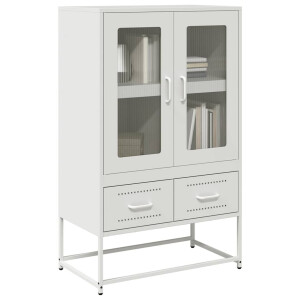 vidaXL Hoge kast 68x39x111,5 cm staal wit