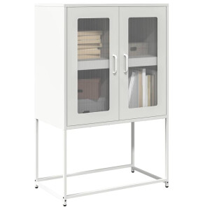 vidaXL Hoge kast 68x39x107 cm staal wit