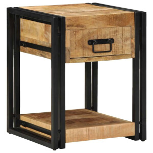 vidaXL Nachtkastje 40x40x50 cm Massief ruw hout Mango