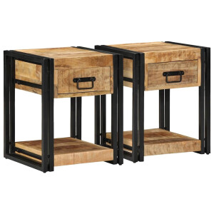 vidaXL Nachtkastjes 2 stuks 40x40x50 cm Massief ruw hout Mango