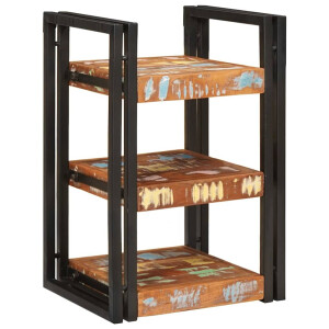 vidaXL Nachtkastje 2 pcs Bruin en zwart Massief Gerecycled Hout