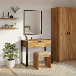 vidaXL Slaapkamer Kaptafels Bruin 90 x 50 x 75 cm Massief acaciahout