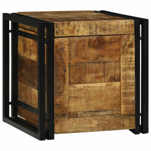 vidaXL Opbergbox Bruin en zwart 40 x 40 x 40 cm Massief Mango Hout