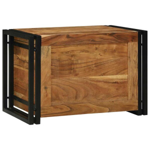 vidaXL Opbergbox Bruin en zwart 60 x 40 x 41 cm Massief Acaciahout