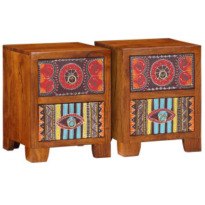 vidaXL Nachtkastje 2 st 35x35x45 cm massief acaciahout