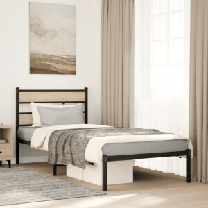 vidaXL Bedframe zonder matras metaal sonoma eikenkleurig 100x190 cm