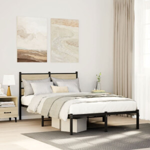 vidaXL Bedframe zonder matras metaal sonoma eikenkleurig 120x190 cm