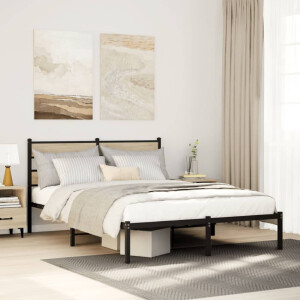 vidaXL Bedframe zonder matras metaal sonoma eikenkleurig 160x200 cm