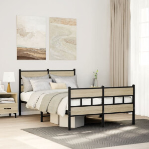 vidaXL Bedframe zonder matras metaal sonoma eikenkleurig 120x200 cm