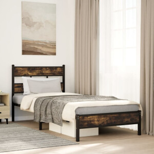 vidaXL Bedframe met hoofdbord zonder matras sonoma eiken 100x190 cm