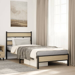 vidaXL Bedframe zonder matras hout sonoma eikenkleurig 100x190 cm