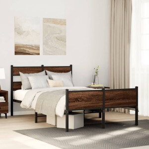 vidaXL Bedframe zonder matras bewerkt hout bruin eikenkleur 120x200 cm