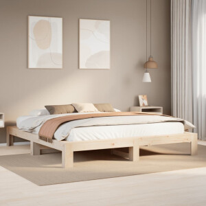 vidaXL Bedframe zonder matras massief grenenhout 200x200 cm