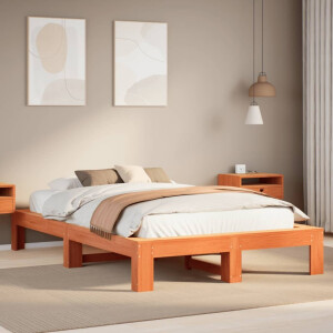vidaXL Bedframe zonder matras massief grenenhout wasbruin 120x200 cm