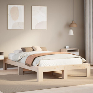 vidaXL Bedframe zonder matras massief grenenhout 135x190 cm