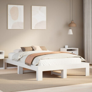 vidaXL Bedframe zonder matras massief grenenhout wit 120x190 cm