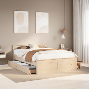 vidaXL Bedframe zonder matras met hoofdbord grenenhout 150x200 cm