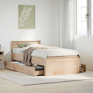 vidaXL Bedframe zonder matras met hoofdbord grenenhout 90x190 cm