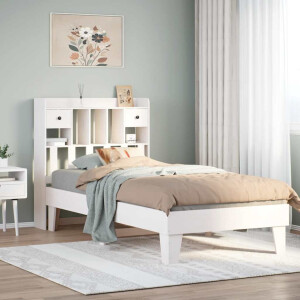 vidaXL Bedframe zonder matras massief grenenhout wit 90x190 cm