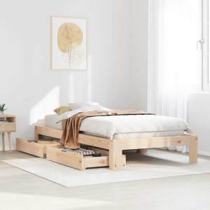 vidaXL Bedframe zonder matras massief grenenhout 75x190 cm