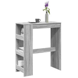 vidaXL Bartafel met rekken 90x40x103,5 cm bewerkt hout grijs sonoma