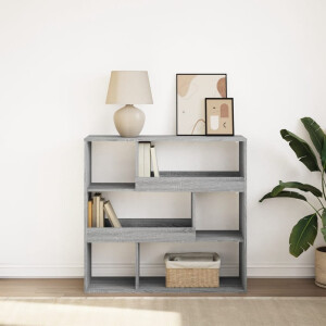 vidaXL Boekenkast / kamerscherm 100x33x94,5 cm grijs sonoma eiken