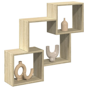 vidaXL Wandkast 78x18x71 cm bewerkt hout sonoma eikenkleurig