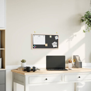 vidaXL Krijtbord met massief grenenhouten frame 60x30 cm zwart