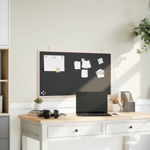 vidaXL Krijtbord met massief grenenhouten lijst 100x55 cm zwart