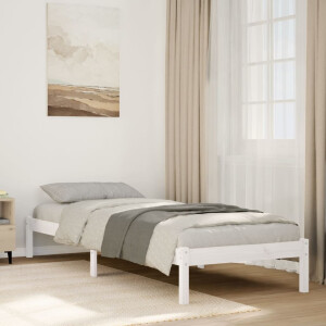 vidaXL Bedframe extra lang zonder matras grenenhout wit 80x220 cm