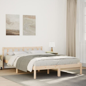 vidaXL Bedframe extra lang zonder matras massief grenenhout 140x210 cm