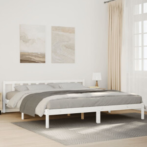 vidaXL Bedframe extra lang zonder matras grenenhout wit 200x210 cm