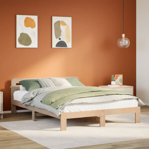 vidaXL Bedframe zonder matras massief grenenhout 135x190 cm