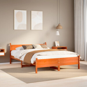 vidaXL Bedframe zonder matras massief grenenhout wasbruin 120x200 cm