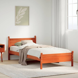 vidaXL Bedframe zonder matras massief grenenhout wasbruin 100x200 cm