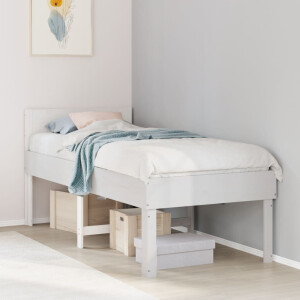 vidaXL Bedframe zonder matras massief grenenhout wit 90x190 cm
