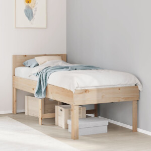 vidaXL Bedframe zonder matras massief grenenhout 75x190 cm