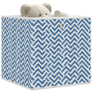 vidaXL Opbergboxen 10 st inklapbaar 32x32x32 cm ongeweven stof blauw