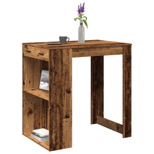 vidaXL Bartafel 102x70x103,5 cm bewerkt hout oud houtkleurig