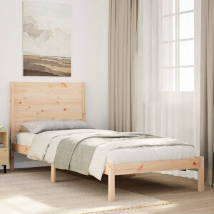 vidaXL Bedframe extra lang zonder matras massief hout 90x210 cm