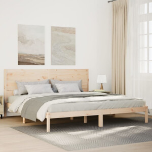 vidaXL Bedframe extra lang zonder matras massief hout 200x220 cm