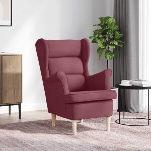 vidaXL Fauteuil 74x84x100 cm stof wijnrood