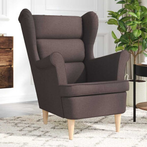 vidaXL Fauteuil 74x84x100 cm stof donkerbruin