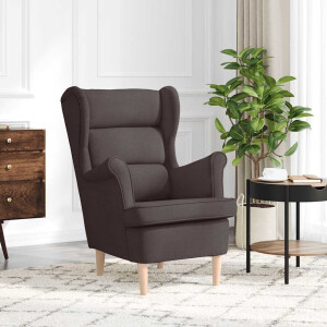 vidaXL Fauteuil 74x84x100 cm stof donkerbruin
